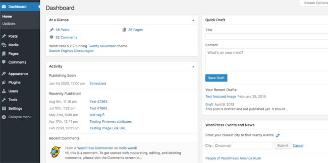 Wordpress Interface