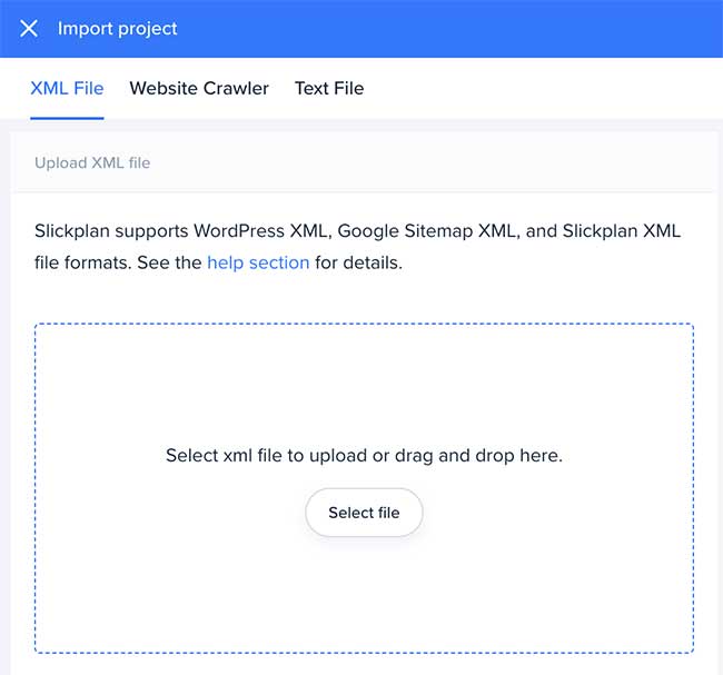 XML Import - Slickplan