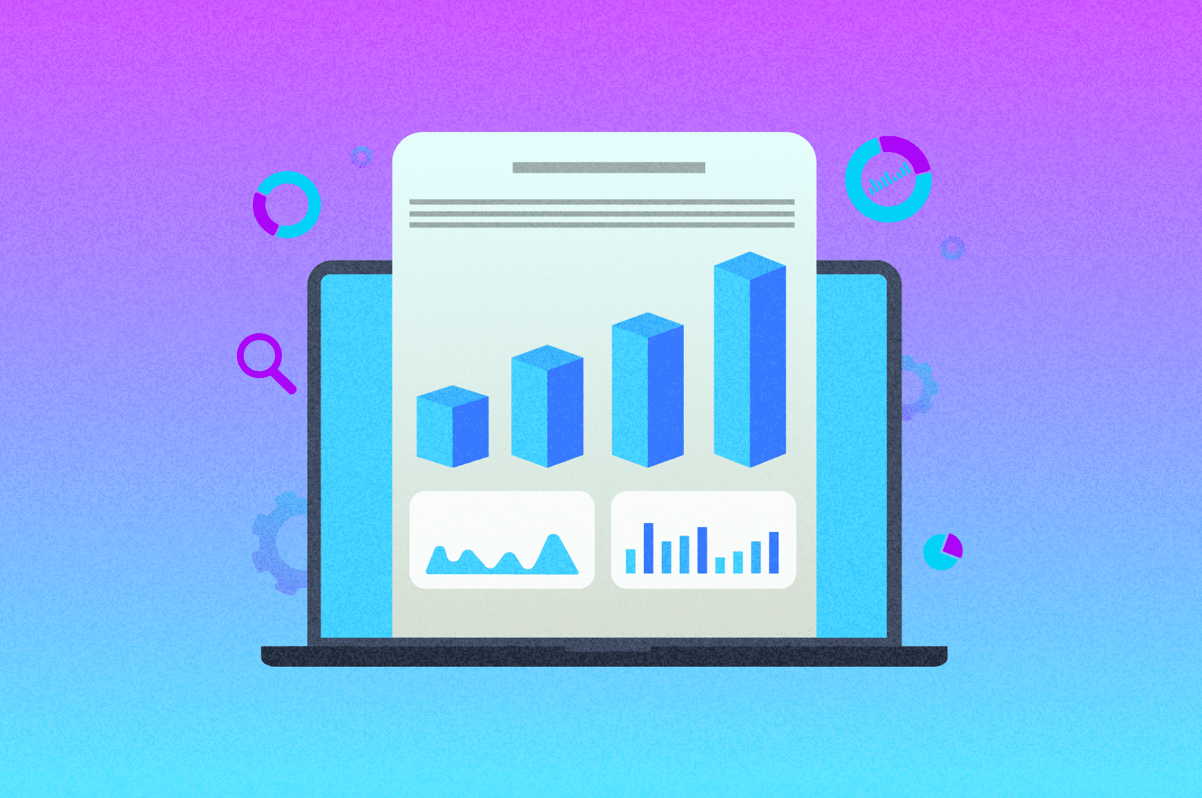 Metrics for a website on a laptop